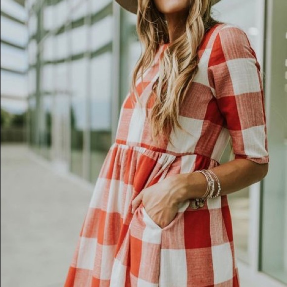 Roolee red plaid gingham Maddie mom midi maxi dress
Size: small - Picture 11 of 13